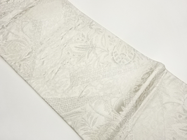 JAPANESE FUKURO OBI / WOVEN FLOWER ARABESQUE